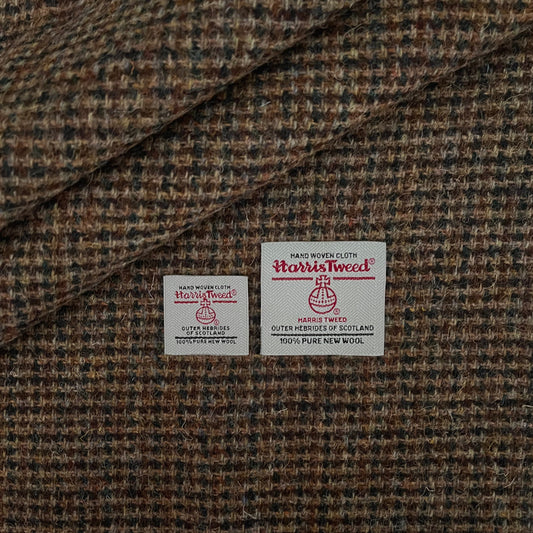 Mixed Brown Tile Weave Harris Tweed - BY THE METRE