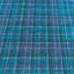 Dark Turquoise & Persian Blue Small Check with Aqua Overcheck Harris Tweed