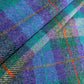 Purple/Green Tartan Check with Orange, Yellow, Blue & Green Overcheck Harris Tweed - BY THE METRE / HALF / QUARTER