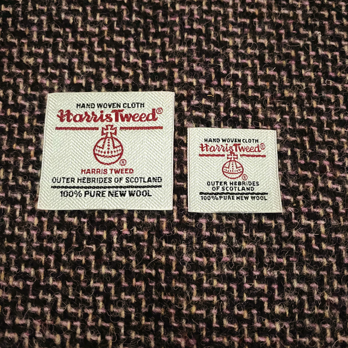 Black & Pink Multi Tile Weave Harris Tweed
