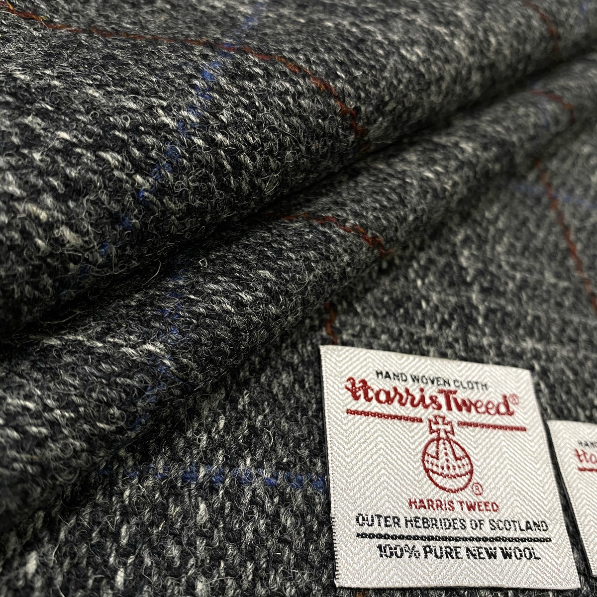 Grey Barleycorn With Red & Blue Overcheck Harris Tweed – The Harris ...