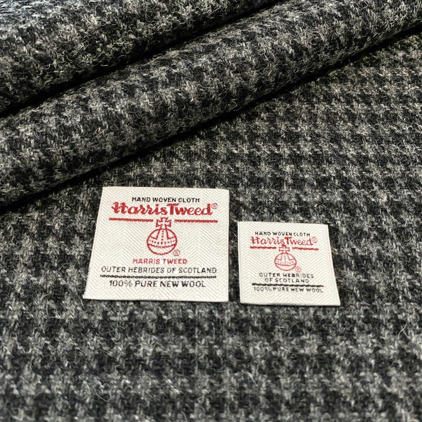 Black & Grey Houndstooth Harris Tweed