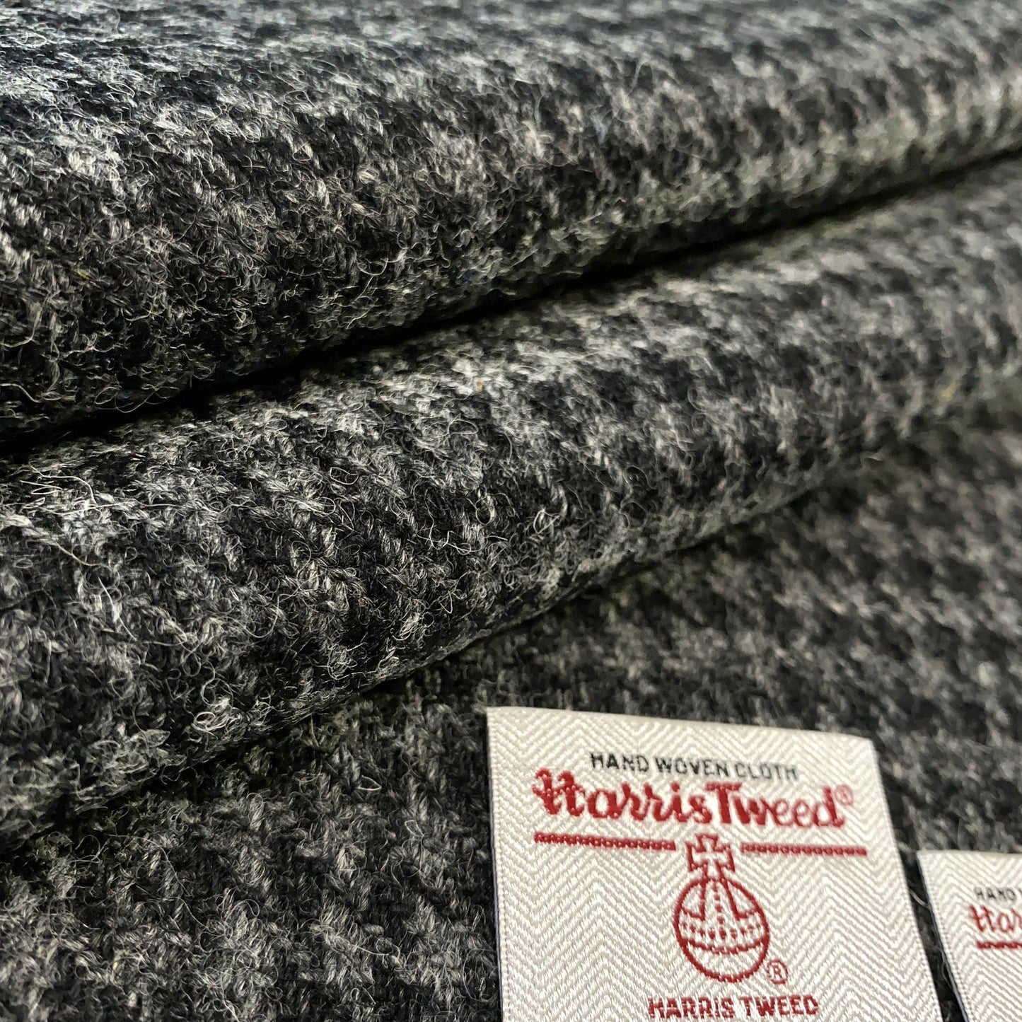 Black & Grey Houndstooth Harris Tweed