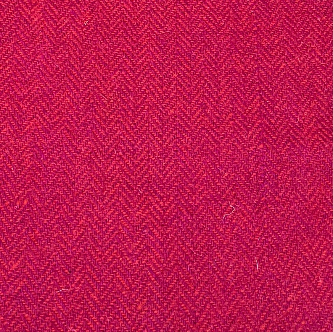 Cerise Pink & Blood Orange Herringbone Harris Tweed