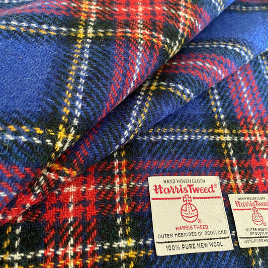 Blue & Red Tartan Harris Tweed