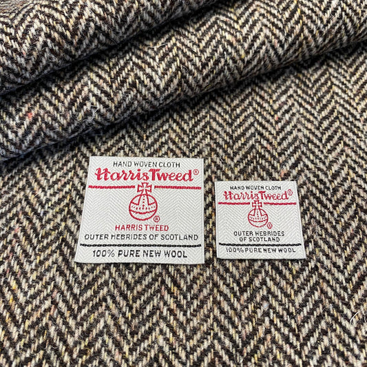 Dark Brown & Beige Herringbone Harris Tweed