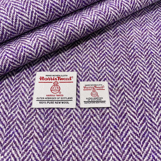 Purple & White Herringbone Harris Tweed