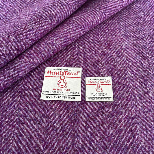 Orchid Purple & Violet Wide Herringbone Harris Tweed