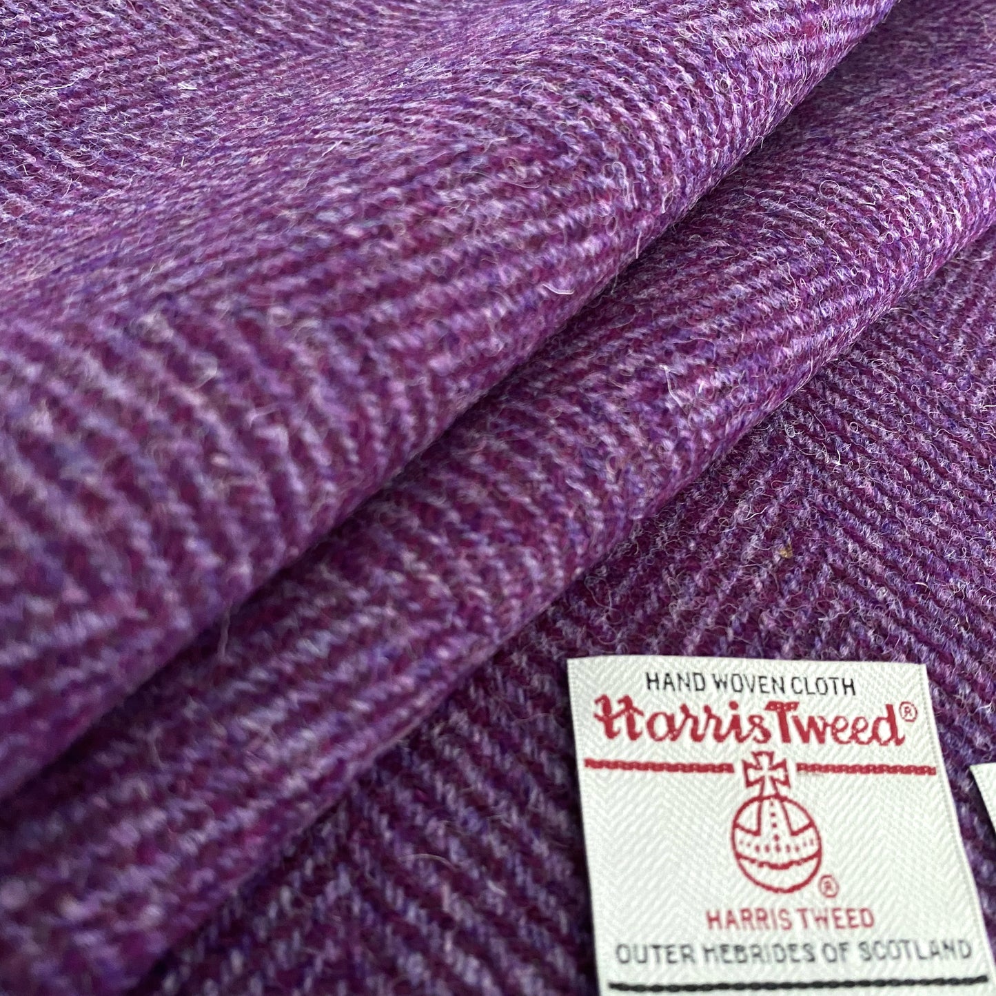 Orchid Purple & Violet Wide Herringbone Harris Tweed