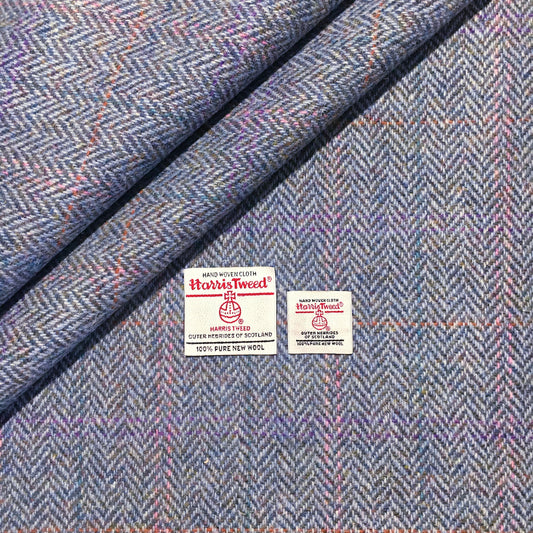 Rainbow Blue Herringbone Harris Tweed