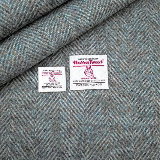 Slate Blue Wide Herringbone Harris Tweed