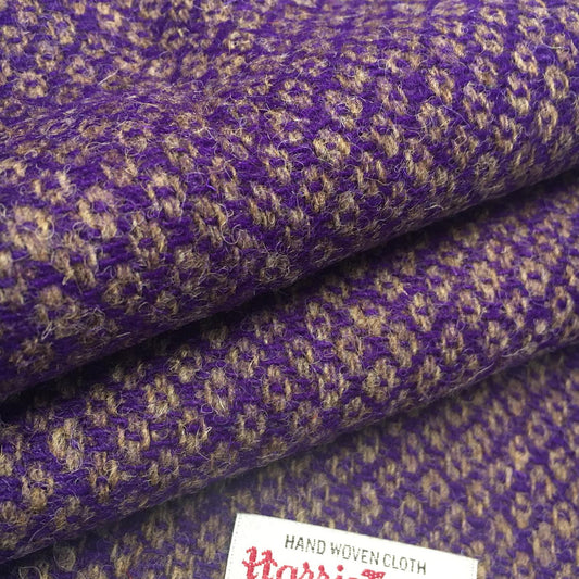 Purple & Caramel Diamond Weave Herringbone Harris Tweed