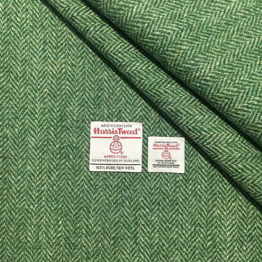 Mid Green & Light Green Herringbone Harris Tweed