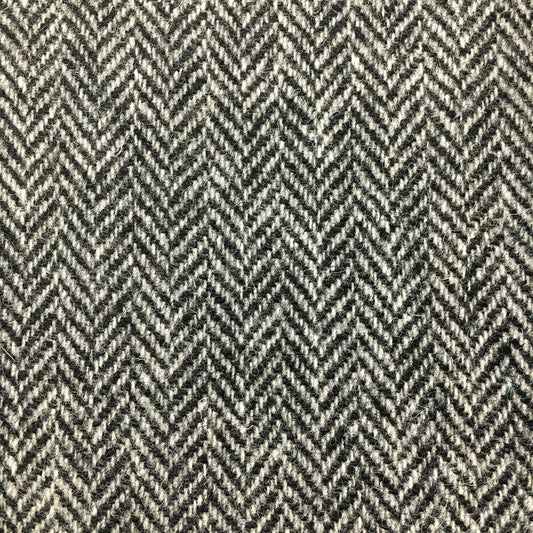 Black & Grey/White Herringbone Harris Tweed