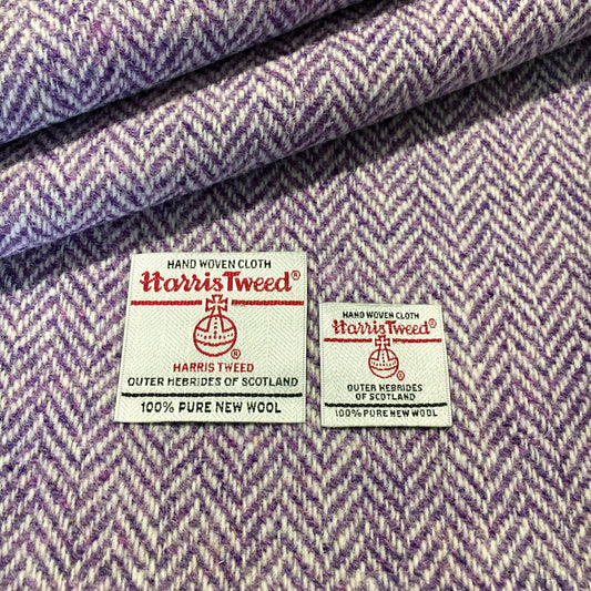 Violet & White Herringbone Harris Tweed