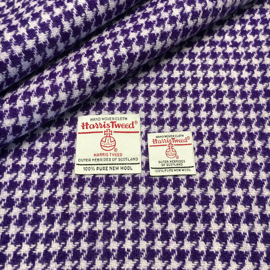 Purple & Light Violet Houndstooth Harris Tweed