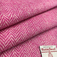 Bright Pink & White Herringbone Harris Tweed