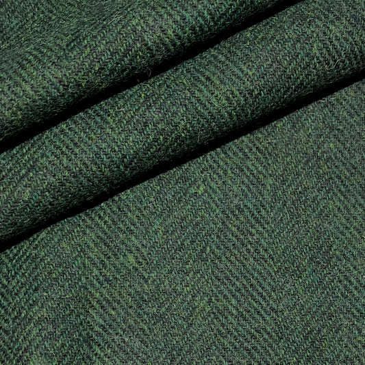 Fern Green & Dark Green Wide Herringbone Harris Tweed