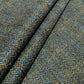 Green Mix Herringbone With Blue & Rust Overcheck Harris Tweed