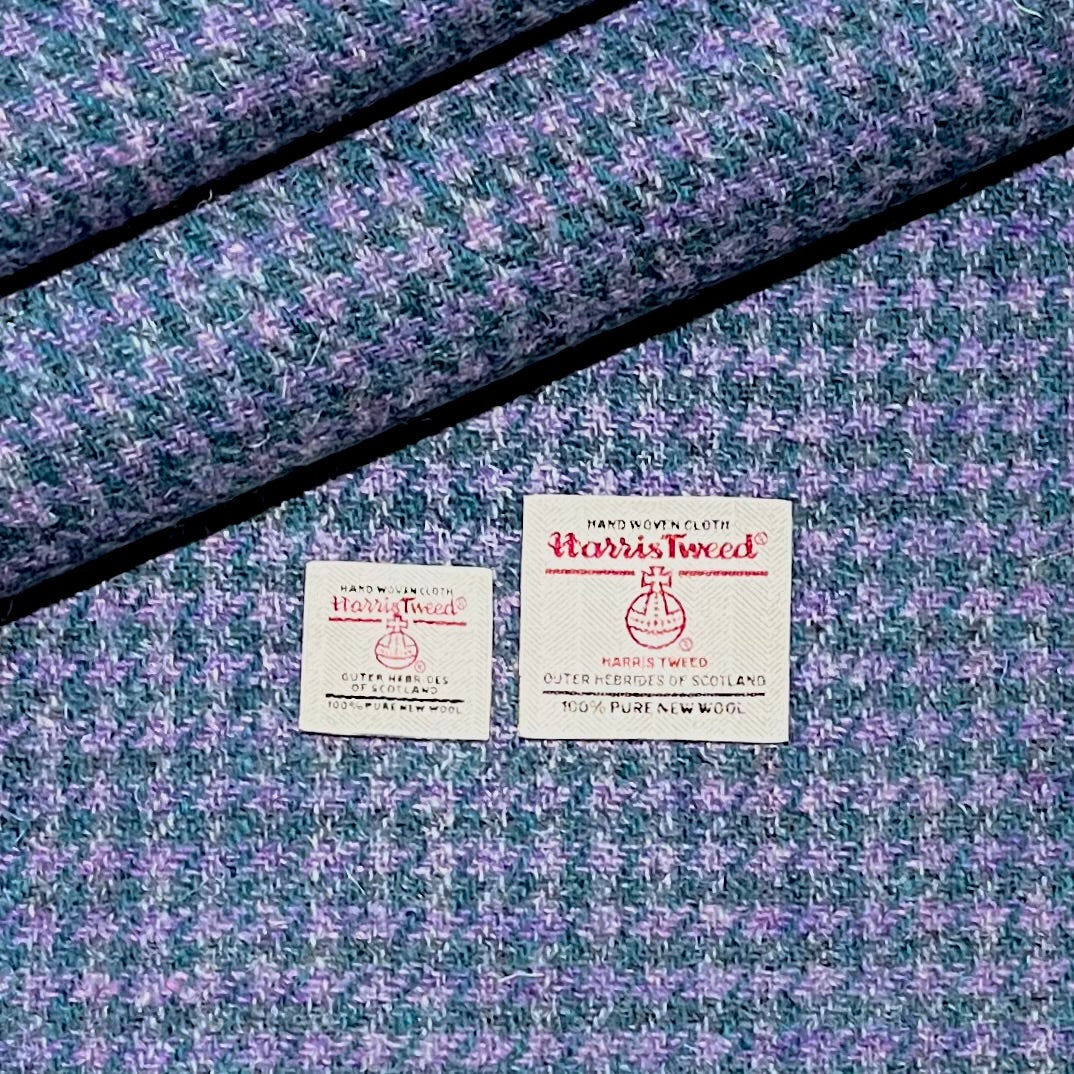 Violet & Blue Houndstooth Harris Tweed