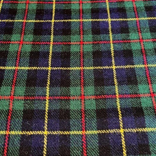 MacLeod of Harris Tartan / Blue & Green Tartan with Red & Yellow Overcheck Harris Tweed