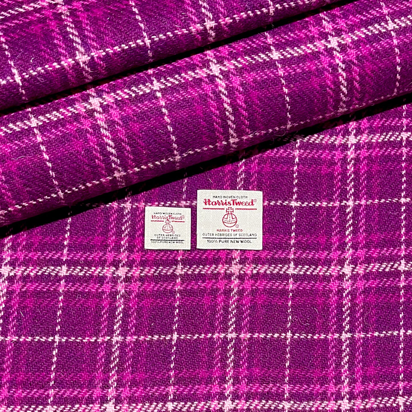 Orchid Purple & Pink Check with White Overcheck Harris Tweed