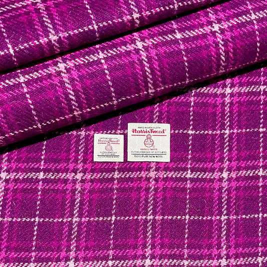 Orchid Purple & Pink Check with White Overcheck Harris Tweed