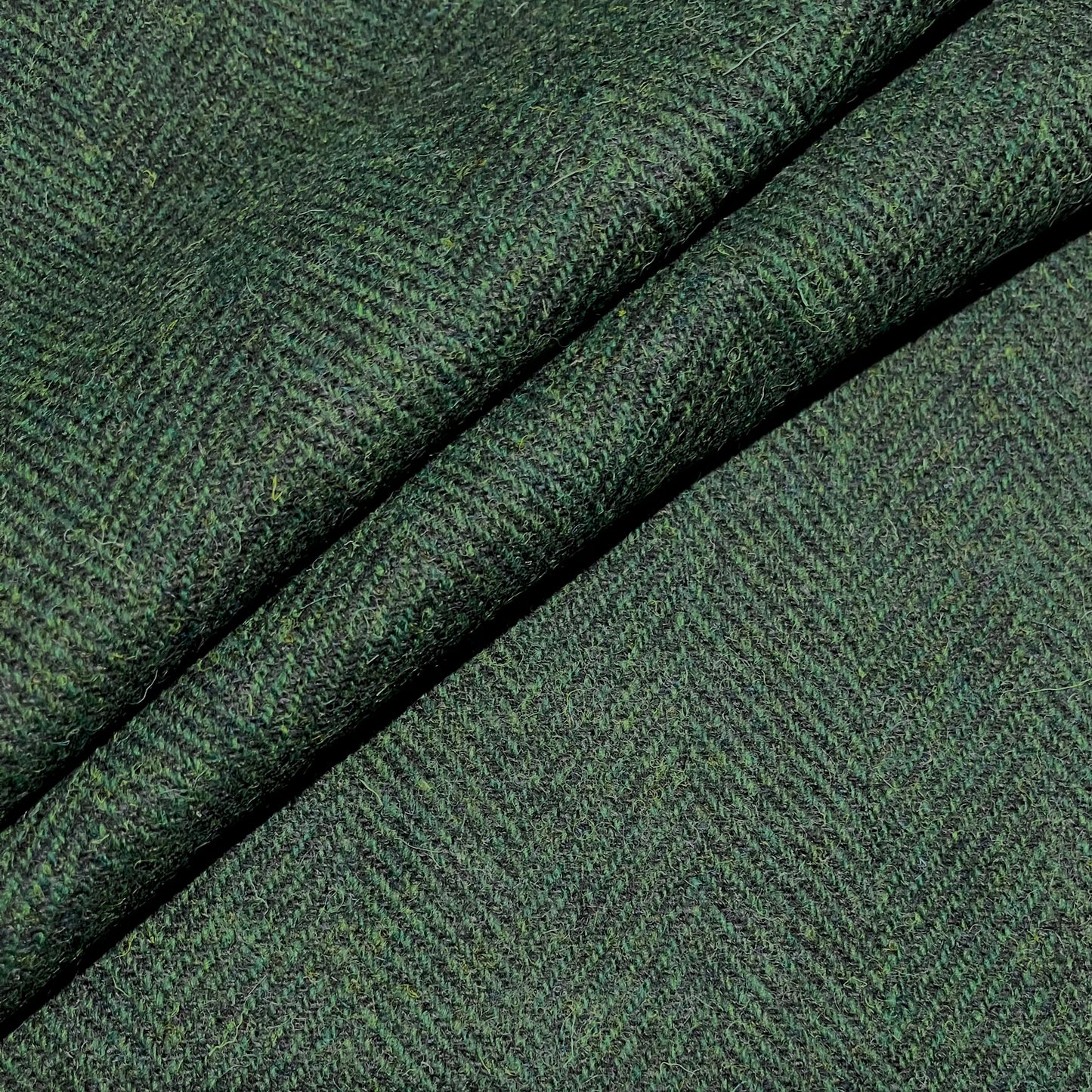 Fern Green & Dark Green Wide Herringbone Harris Tweed