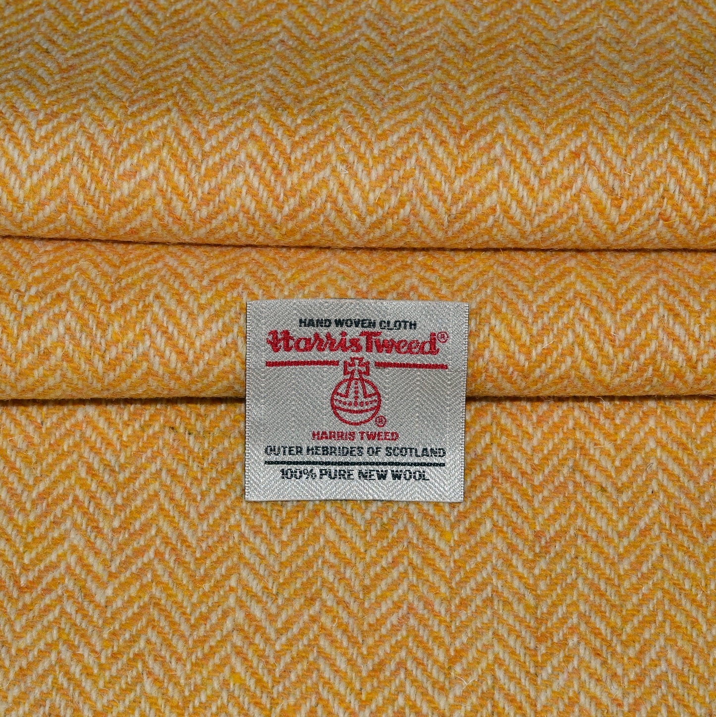 Yellow & White Herringbone Harris Tweed