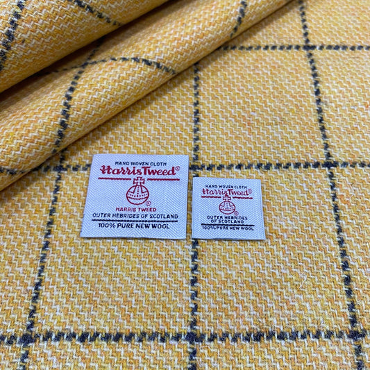 Yellow / White with Navy Overcheck Harris Tweed